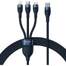3in1 USB  Flash Series 2, USB-C + micro USB + Lightning, 100W, 1.5m (blue)