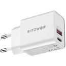 BlitzWolf BW-S20, USB, USB-C, 20W Alb