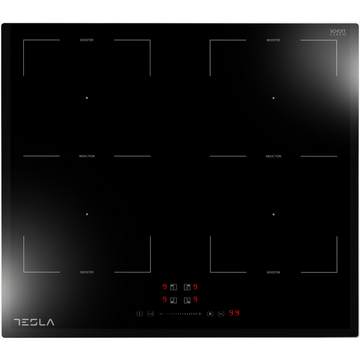 Plita Tesla WG HI6200TB, Inductie, 4 zone de gatit, Oprire automata, Negru