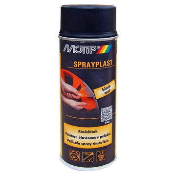 Vopsea auto Vopsea spray tunning folie detasabila MOTIP Sprayplast, 400ml, negru mat