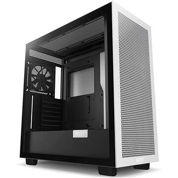 Carcasa NZXT H7 Flow Iconic tower case, tempered glass, black/white - window