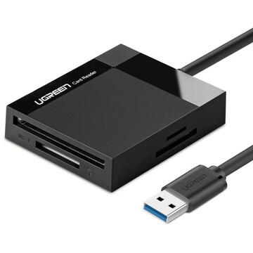 Card reader UGREEN CR125 4-in-1 USB 3.0 card reader 0.5m (black)