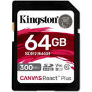 Kingston Kingston Canvas React Plus 64GB SDXC Memory Card (Black, UHS-II U3, Class 10, V90)