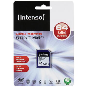 Card memorie Intenso SD 64GB 12/20 Class 10
