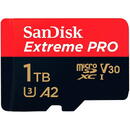 Extreme PRO microSDXC 1TB, pana la 200MB/s & 140MB/s Read/Write speeds A2 C10 V30 UHS-I U3 + SD Adapter