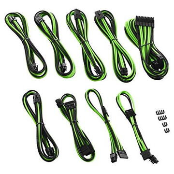 CableMod PRO C-Series Kit RMi,RMx black/green - ModMesh