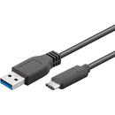 goobay USB-A 3.0 plug > USB-C plug reversible, cable (black, 3 meters)