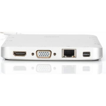 Digitus Universal Docking Station DA-70863 - USB-C - HDMI VGA LAN - silver