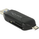 Delock DeLOCK Micro USB OTG card reader + USB 3.0 A plug (black)