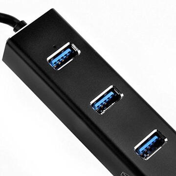 Silverstone Technology Silverstone SST-EP04, USB hub (Black)
