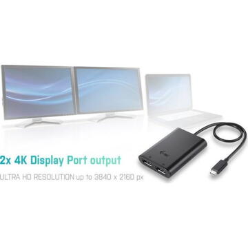 i-tec USB-C 3.1 Dual 4K DP Video Adap. - C31DUAL4KDP