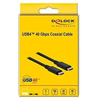 DeLOCK cable USB4 40Gbps coaxial 0.8m bk - 86979