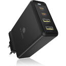 Icy Box Icy Box IB-PS104-PD, charger (black, 4-port wall charger)