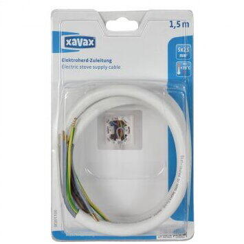 Xavax Connection Lead for Electric Cookers, 1.5 m, white