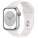 Apple Watch 8 Cell 41mm Alu Silver/White Sport Band
