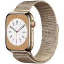 Apple Watch 8 Cell 45mm Steel Gold/Gold Milanese Loop