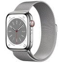 Apple Watch 8 Cell 45mm Steel Silver/Silver Milanese Loop