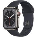Apple Watch 8 Cell 41mm Steel Graphite/Midnight Sport Band