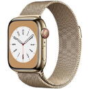 Apple Watch 8 Cell 41mm Steel Gold/Gold Milanese Loop