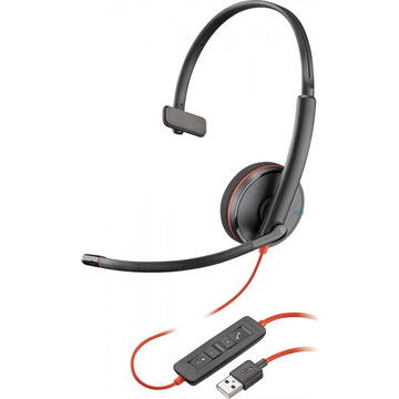 Plantronics Blackwire 3210, headset (black, USB, mono)