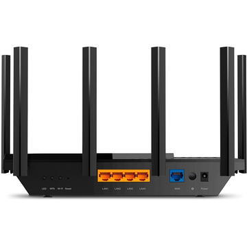 Router wireless TP-LINK Archer AX72 AX5400, 5400Mbps,1 x WAN Gigabit, 4 porturi Gigabit,1 x USB 3.0, 2.4 Ghz/5 Ghz dual band, 6 antene externe, WI-FI 6