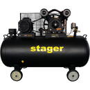 STAGER Stager HMV0.6/370-10 compresor aer, 370L, 10bar, 600L/min, trifazat, angrenare curea