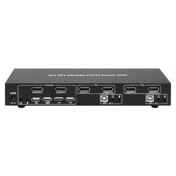 Switch Techly IDATA DP-KVM2 KVM switch Black