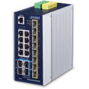 Planet PLANET IP30 Industrial L3 8-Port Managed Gigabit Ethernet (10/100/1000) Blue, White