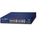 Planet PLANET 16-Port 10/100/1000T 802.3at Unmanaged Gigabit Ethernet (10/100/1000) Power over Ethernet (PoE) Blue