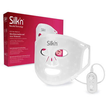 Aparate intretinere si ingrijire corporala SILK'N Masca faciala Silk’n LED 100, 4 culori diferite, 100 LED-uri, antirid, antiacnee, antiinflamatoare, reduce roseata