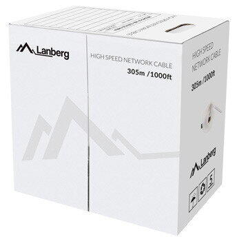 LANBERG CABLE UTP CAT.5E 305M WIRE CU GRAY FLUKE
