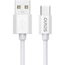 SAVIO USB cable 2 m USB 2.0, USB A - USB C White SAVIO CL-168