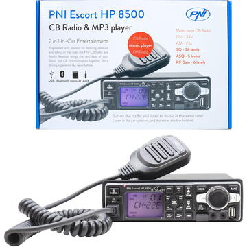 Statie radio Statie radio CB si MP3 player PNI Escort HP 8500 ASQ include casti cu microfon