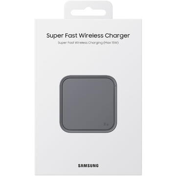 Stand de birou incarcare wireless Samsung Quick Charge 15W, fara incarcator retea, Flat - Negru