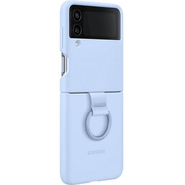 Husa Samsung Silicone Cover with Ring  pentru Galaxy Z Flip4, Arctic Blue