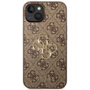 Guess Guess Husa Leather 4G Metal Logo iPhone 14 Brown