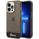 Guess Husa Camera Outline Translucent iPhone 14 Pro Max Negru