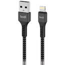 Budi Budi Cablu USB Lightning Black 1m (impletitura textila) -T.Verde 0.1 lei/buc