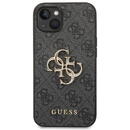 Guess Husa Leather 4G Metal Logo iPhone 14 Plus Grey