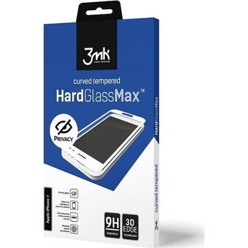3MK Glass Max Privacy iPhone X Negru black, FullScreen Glass Privacy