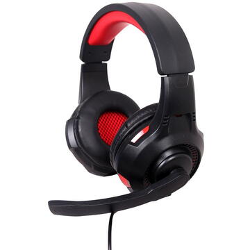 Casti Gembird GHS-U-5.1-01 headphones/headset Wired Head-band Gaming Black, Red