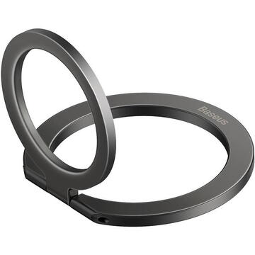 Baseus Suport universal pentru telefon Halo Metal Ring, Magnetic, Gri