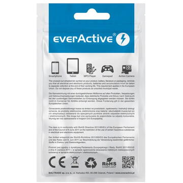 everActive cable USB 1m - White, silicone, quick charge, 2,4A - CBS-1MW