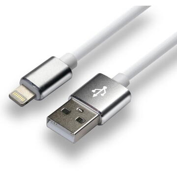 everActive cable USB Lightning 1m - White, silicone, quick charge, 2,4A - CBS-1IW