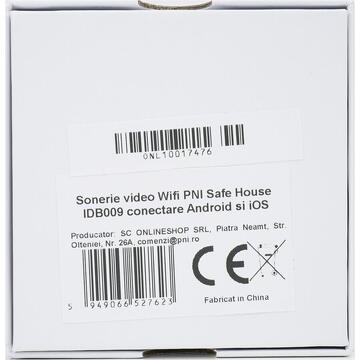 Sonerie video Wifi PNI Safe House IDB009, control din aplicatie Android si iOS, vizibilitate nocturna, selectie melodii, control volum