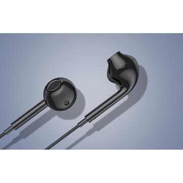 Casti Vipfan M15 wired in-ear headphones, 3.5mm jack, 1m (black)