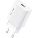 Vipfan Vipfan E01 network charger, 1x USB, 2.4A + USB-C cable (white)