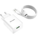 Vipfan Vipfan E03 network charger, 1x USB, 18W, QC 3.0 + Lightning cable (white)
