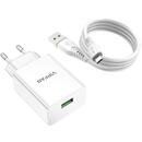 Vipfan Vipfan E03 wall charger, 1x USB, 18W, QC 3.0 + Micro USB cable (white)
