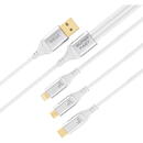 Vipfan Vipfan X15 3-in-1 USB-C / Lightning / Micro 66W USB cable 1.2m, gold-plated (white)